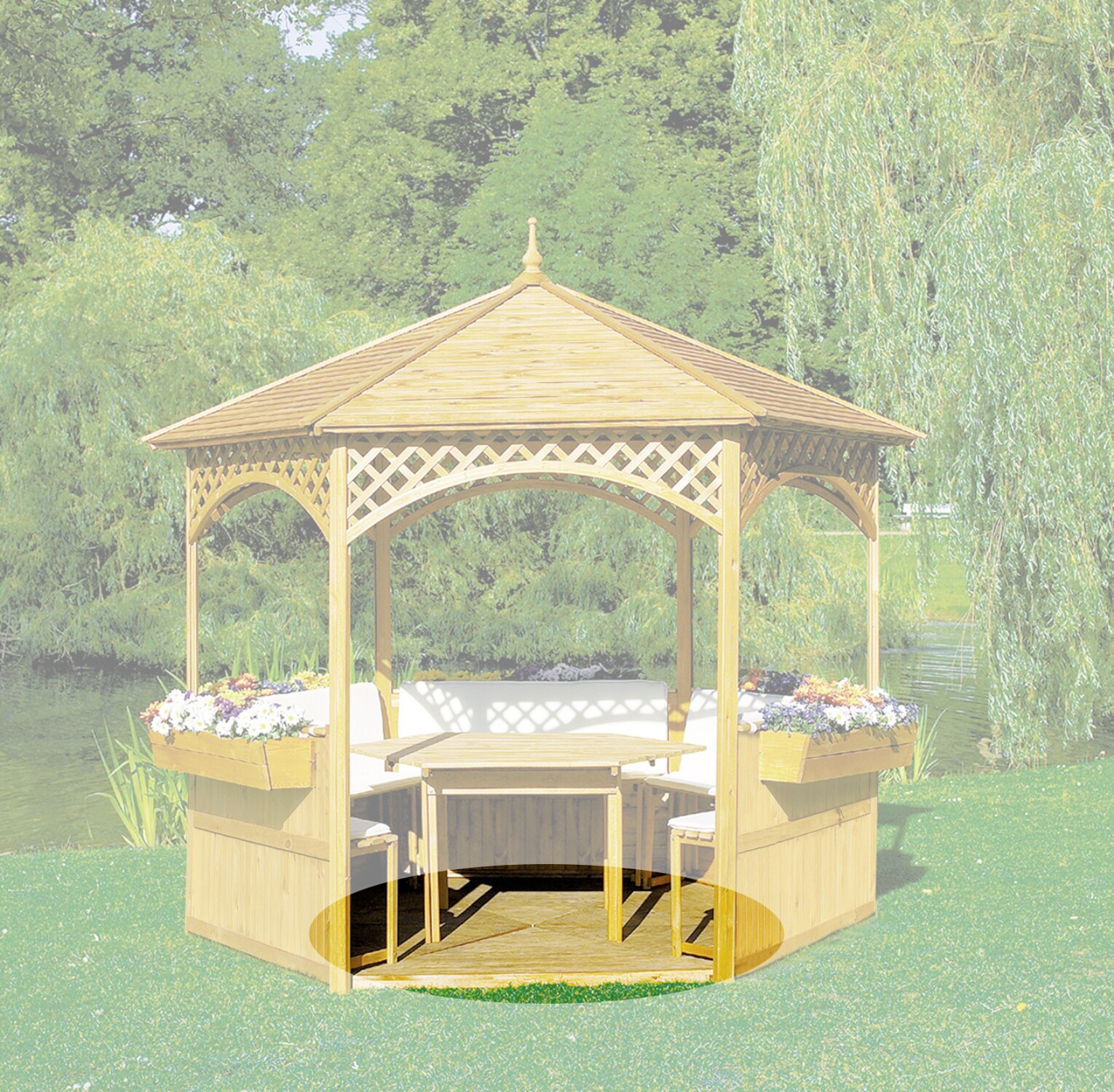 Promadino Holzboden f&uuml;r Pavillon "Palma" 