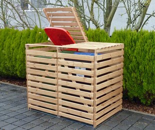 Promadino Mülltonnenbox "Vario V" für 2 Tonnen 