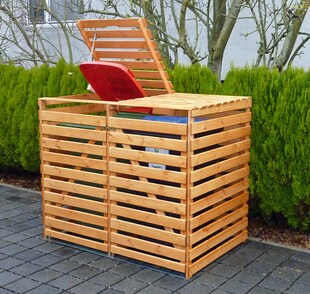 Promadino Mülltonnenbox "Vario V" für 2 Tonnen 