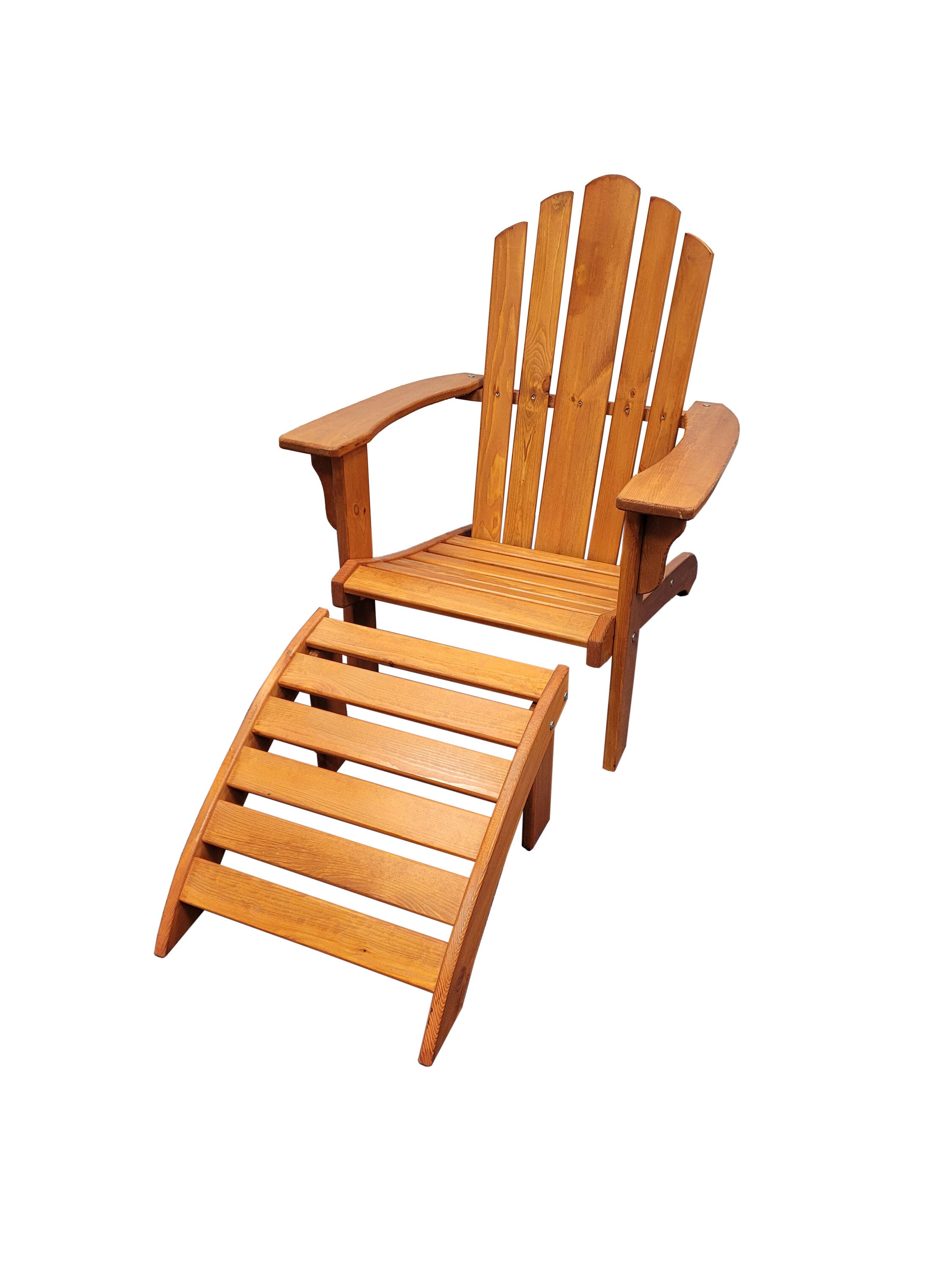 Promadino Set Deckchair mit Fu&szlig;ablage, Newport, honigbraun 