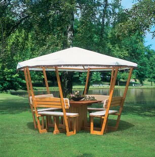Promadino Pavillon "Rosenheim" mit weißem Dach, Set komplett 