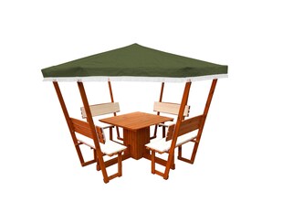 Promadino Pavillon "Rosenheim" mit grünem Dach, Set komplett 