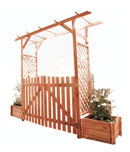 Promadino Set Pergola "Bamberg" mit Türen + Pflanzkästen 