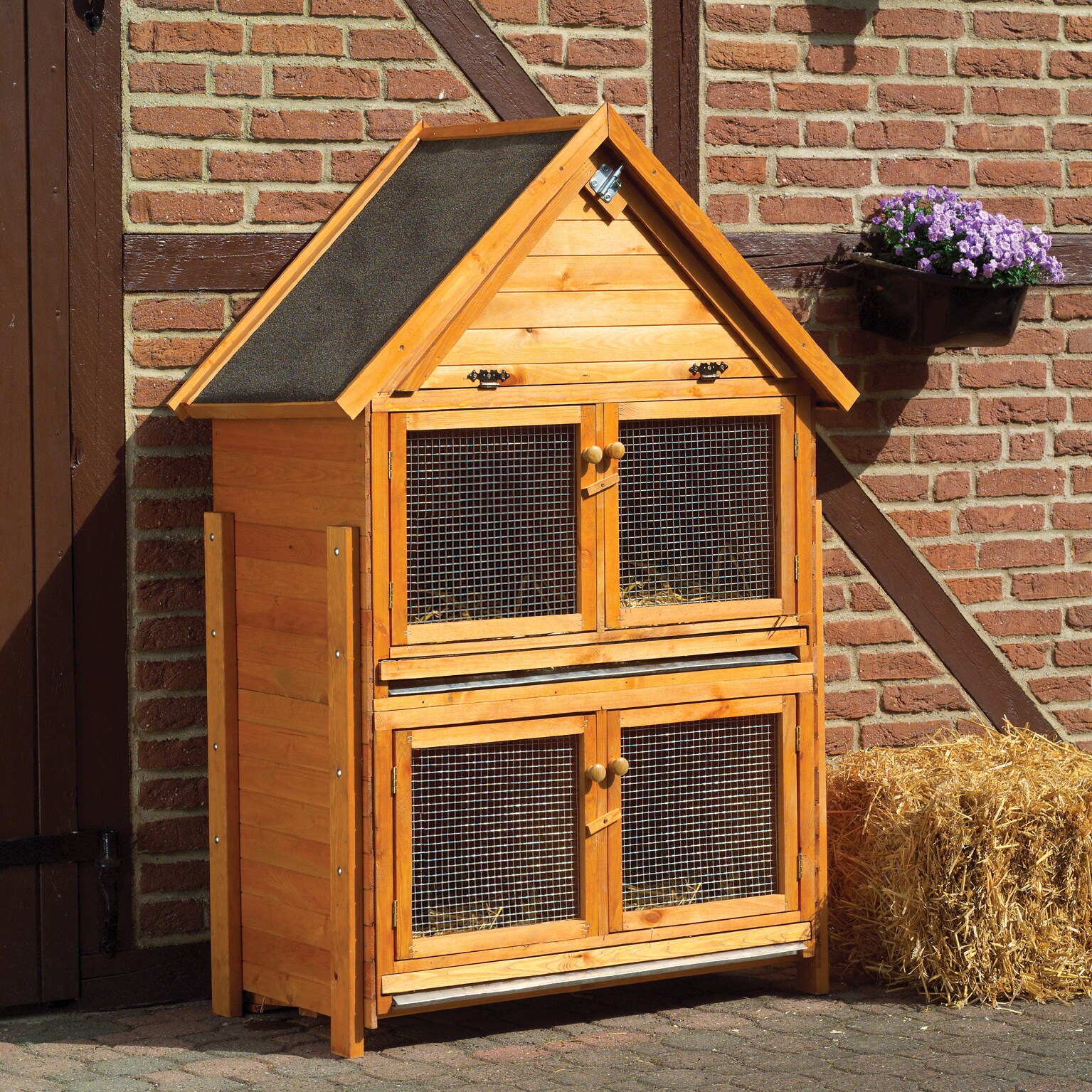 Promadino Kleintierstall "Susi" (Spitzd.) mit Erweiterung 