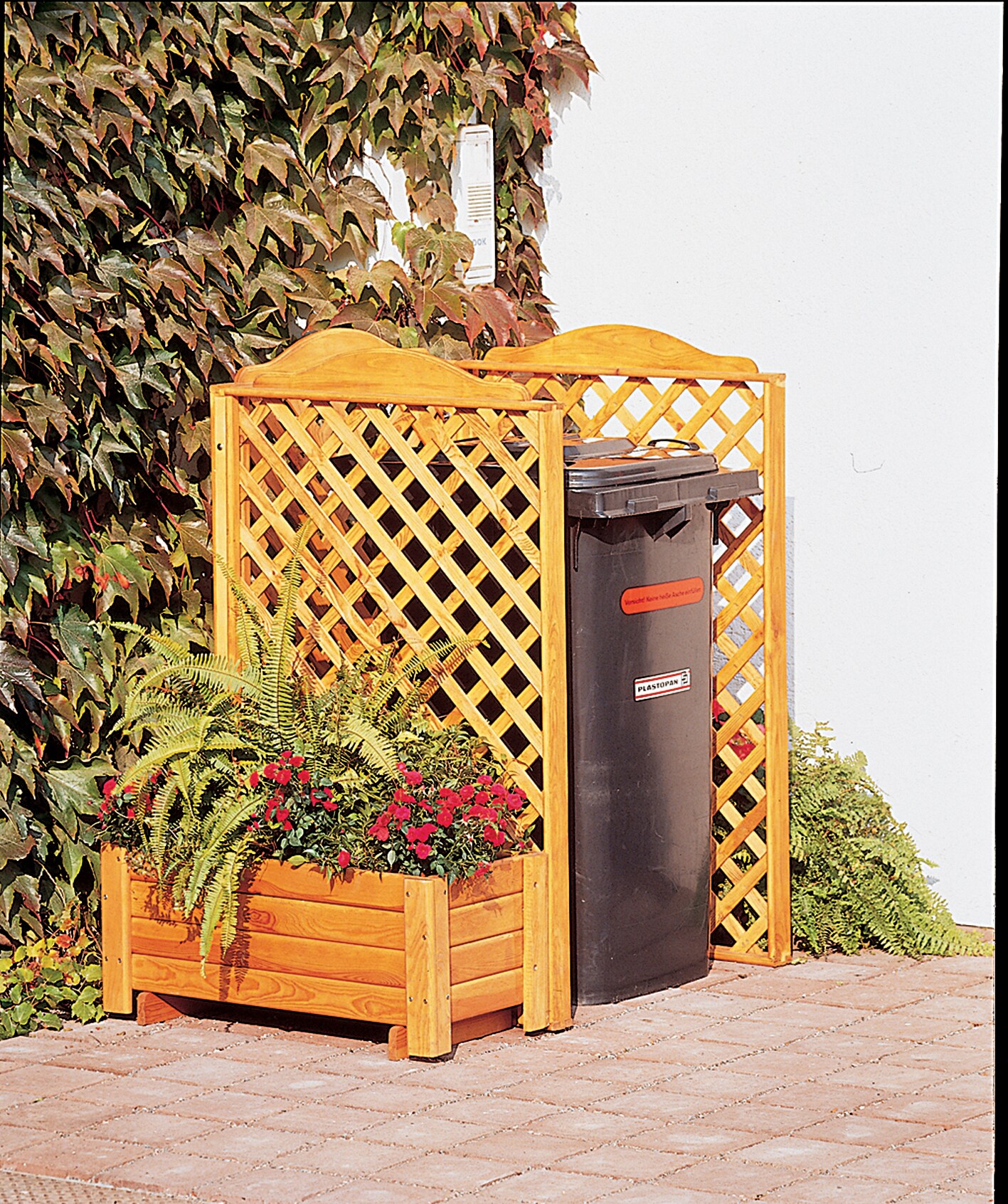 Promadino M&uuml;lltonnenspaliersystem "Rex"2er Box + Pflanzk. 