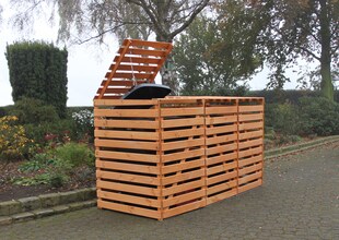 Promadino Mülltonnenbox "Vario V" für 3 Tonnen hb 