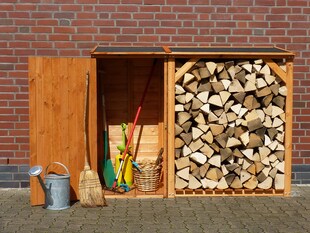 Promadino Kaminholzkombination "Speyer" honigbraun 