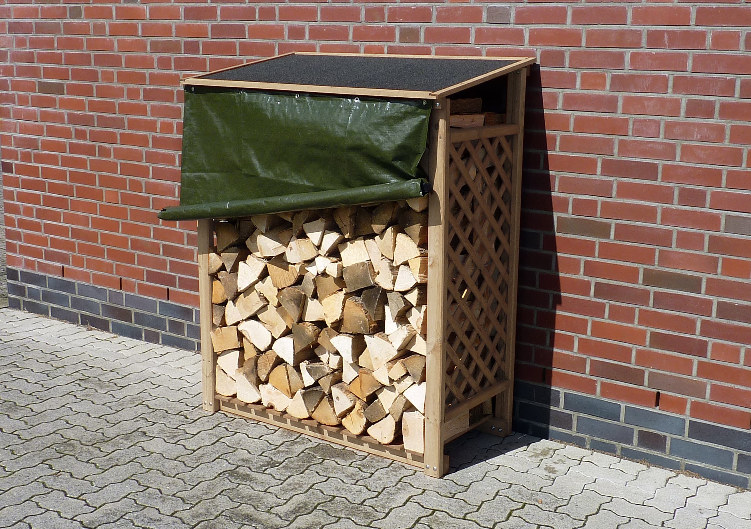 Promadino Kaminholzregal "Speyer" mit Wetterschutz 