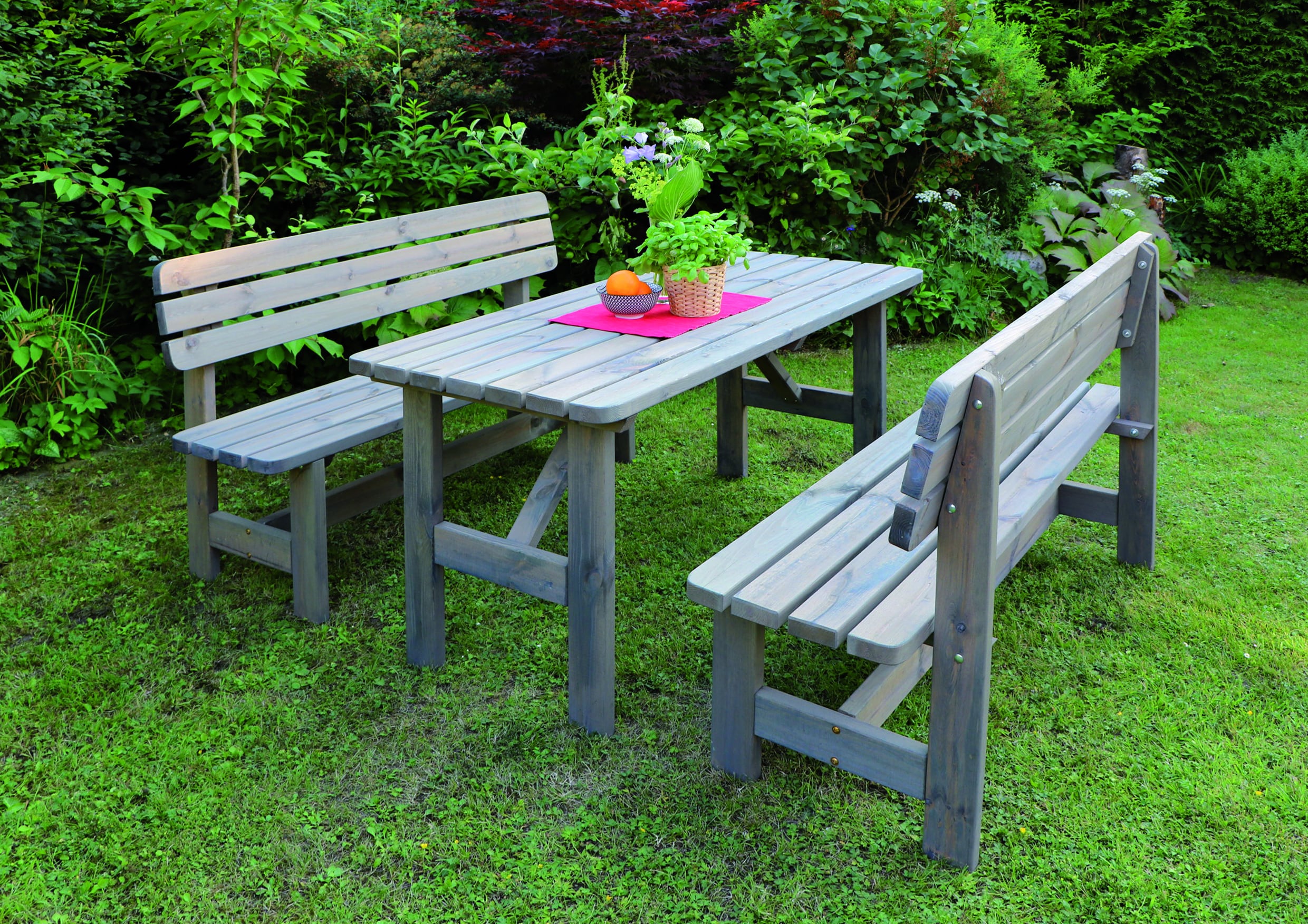 Promadino Holz-Garnitur Summer grau 