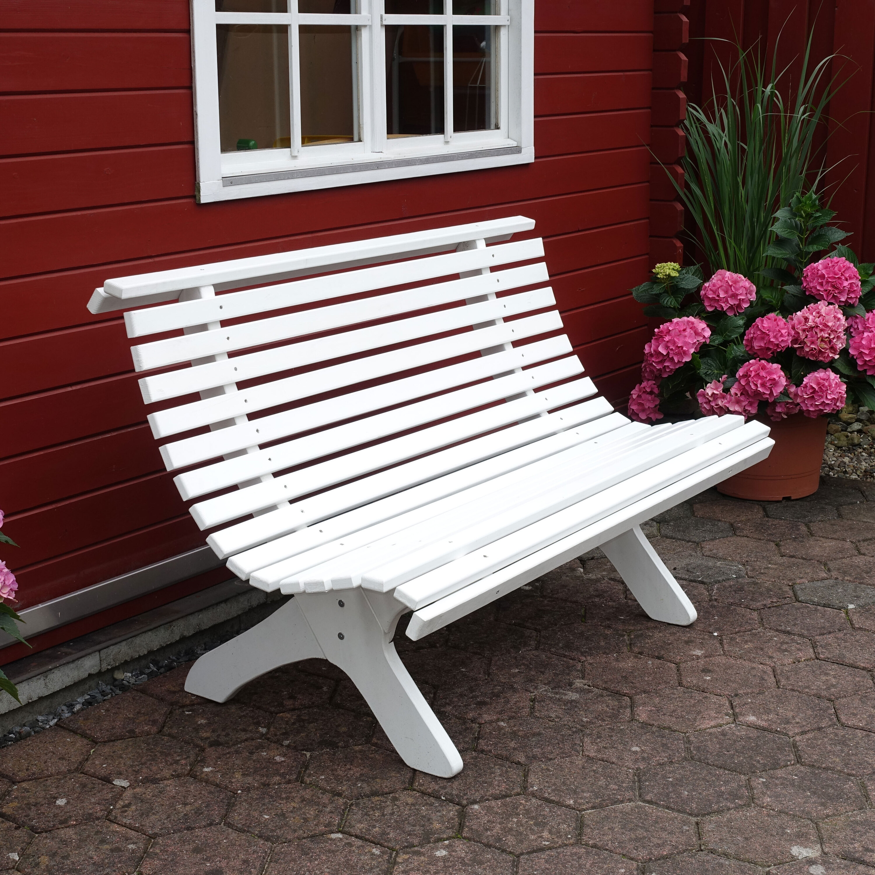 Promadino Gartenbank Sven, wei&szlig; lackiert 