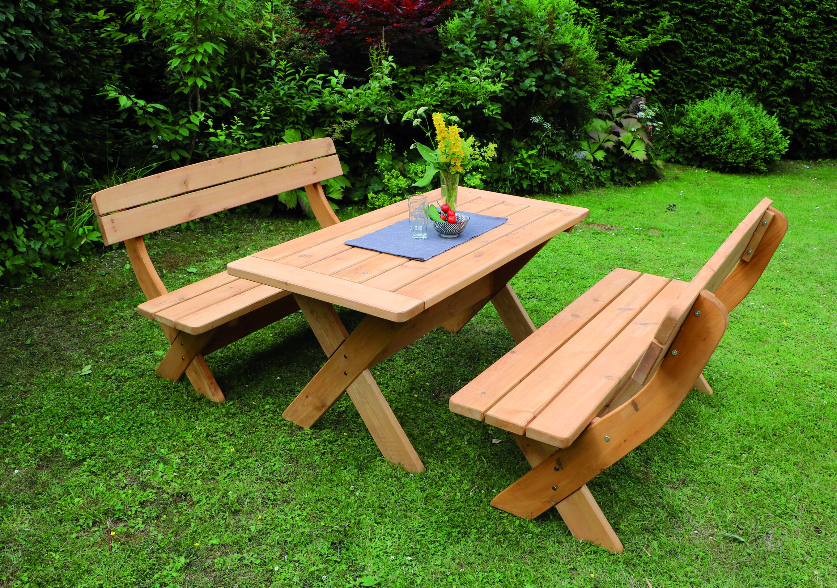 Promadino Holz-Garnitur M&uuml;nchen honigbraun 