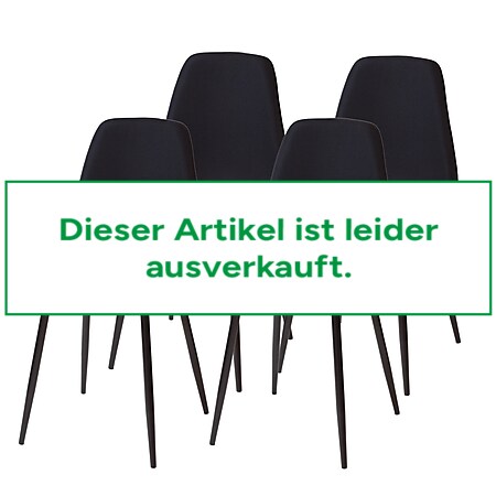 Esszimmerstühle 4er Set BARI schwarz - Komfortabler Polsterstuhl für Modernes und Stilvolles Design am Esstisch - Küchenstuhl oder Stuhl Esszimmer mit hoher Belastbarkeit bis 110kg 
