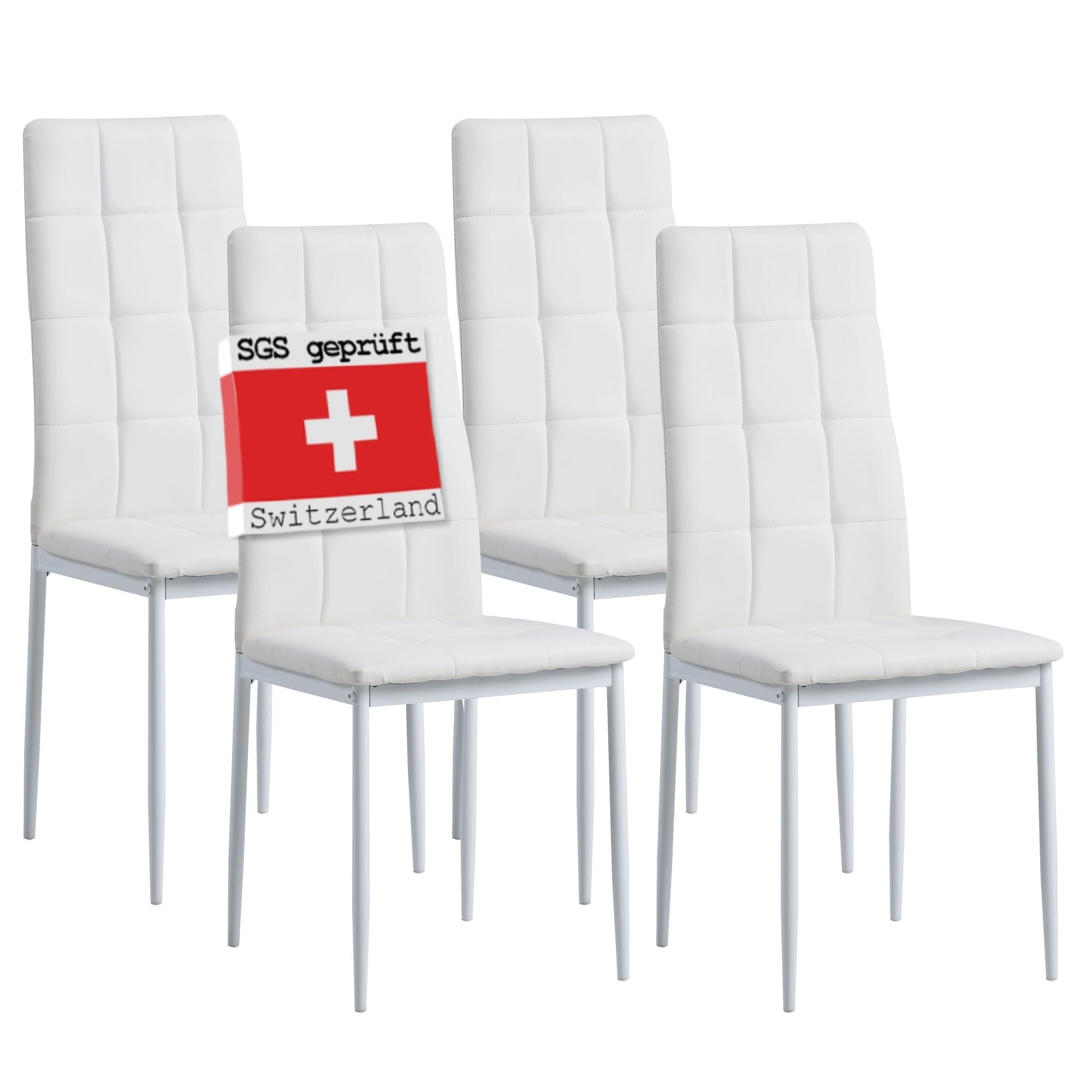 Albatros Esszimmerst&uuml;hle RIMINI 4er Set, Weiss - Edles Italienisches Design, Polsterstuhl Kunstleder-Bezug, Modern und Stilvoll am Esstisch - K&uuml;chenstuhl Stuhl Esszimmer hohe Belastbarkeit 