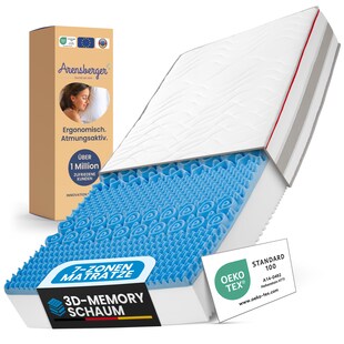 FLEXX Kaltschaum Matratze 120x200 cm mit 3D Memory Foam - 7 Zonen; 25cm Höhe; H4, H3, H2 Misch-Härtegrad - Wendbare Kaltschaummatratze mit optimaler Druckentlastung 