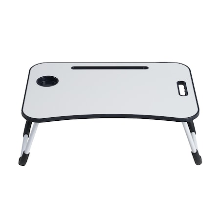 ML-Design Laptoptisch fürs Bett/Sofa, 60x40 cm, Weiß, aus MDF, klappbar,  Betttisch mit 4 USB Ladeanschluss & Lampe, Schublade, Lüfter, Tablet  Ständer, Getränkehalter, Laptopständer Lapdesks Notebook