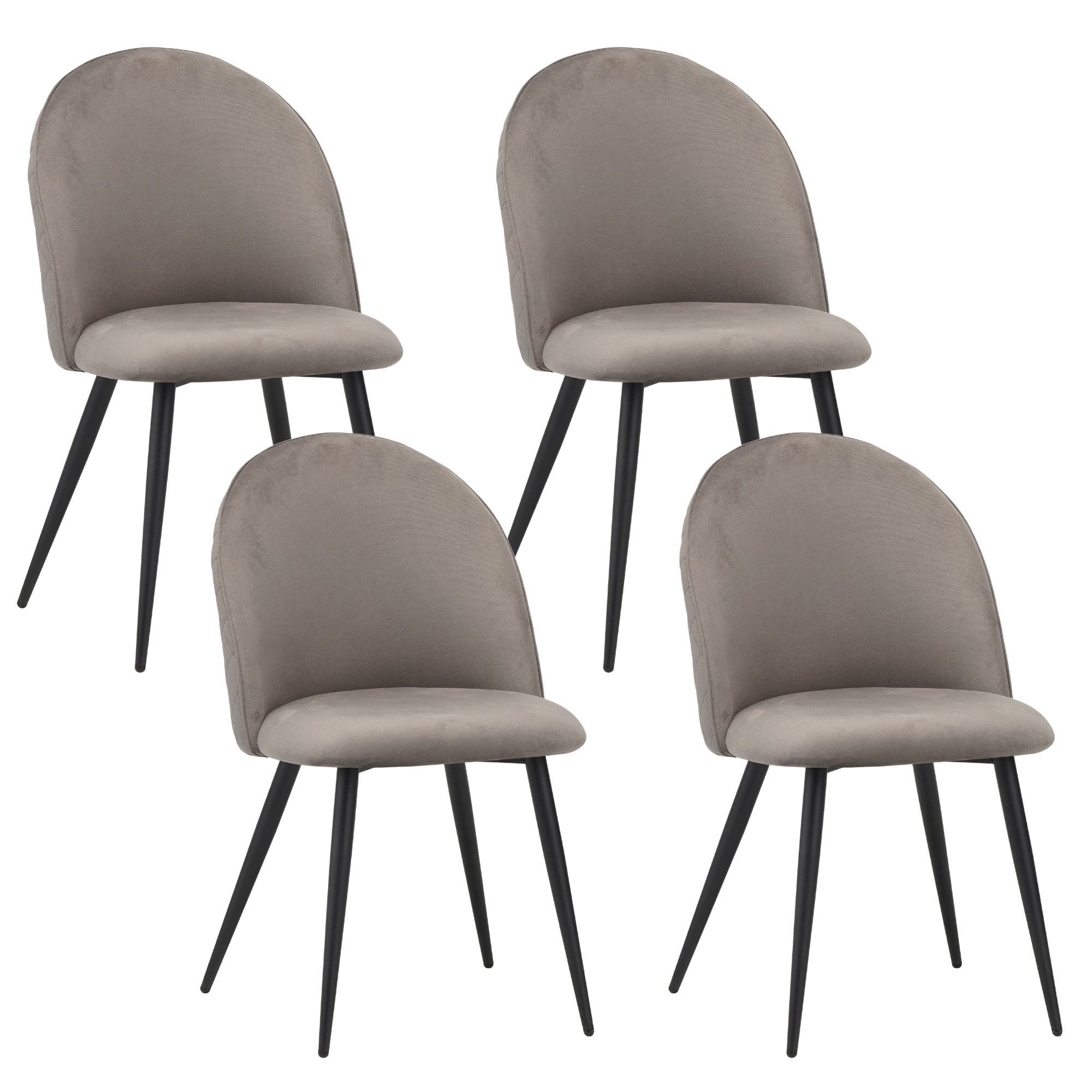 Albatros Esszimmerst&uuml;hle mit Samt-Bezug 4er Set CAPO, Grau - Stilvolles Vintage Design, Eleganter Polsterstuhl am Esstisch - K&uuml;chenstuhl oder Stuhl Esszimmer mit hoher Belastbarkeit 