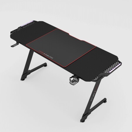 EXCAPE Gaming Tisch Z14 mit LED Beleuchtung 140cm (+ 16cm Extensions) -  Beine in Z-Form, Carbon-Optik, Schreibtisch Gaming - Gamingtisch,  Getränkehalter, Kopfhörerhalter-PC Tisch, Gamer Desk bei Marktkauf online  bestellen