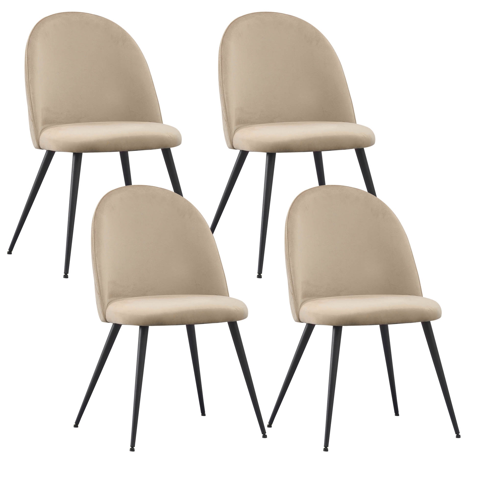 Albatros Esszimmerst&uuml;hle mit Samt-Bezug 4er Set CAPO, Beige - Stilvolles Vintage Design, Eleganter Polsterstuhl am Esstisch - K&uuml;chenstuhl oder Stuhl Esszimmer mit hoher Belastbarkeit 