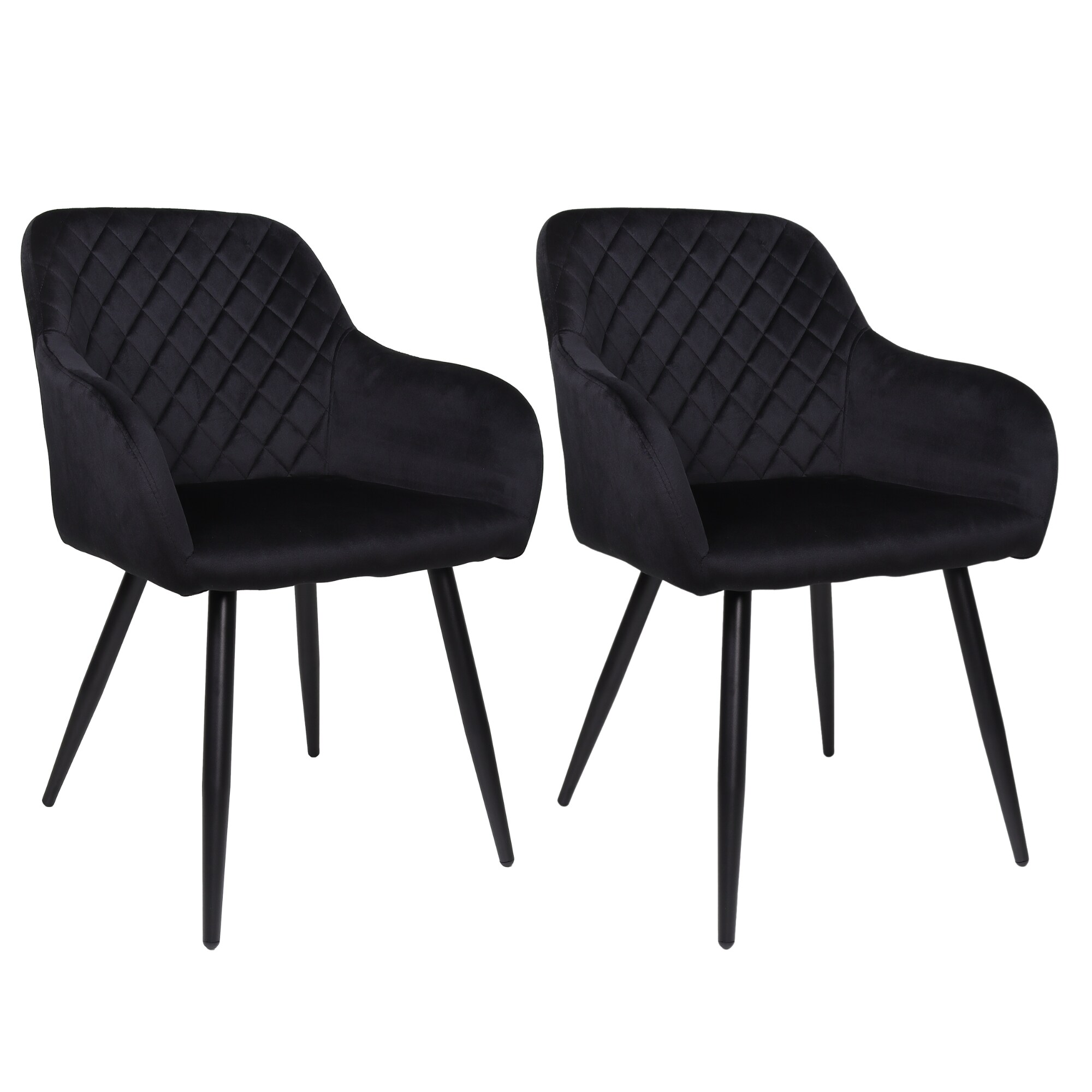 ALBATROS Esszimmerst&uuml;hle 2er Set SALO, Schwarz - Modern und Stilvoll, bequemer Polsterstuhl - Eleganter K&uuml;chenstuhl, Stuhl Esszimmer oder Esstisch Stuhl im Retro-Look 