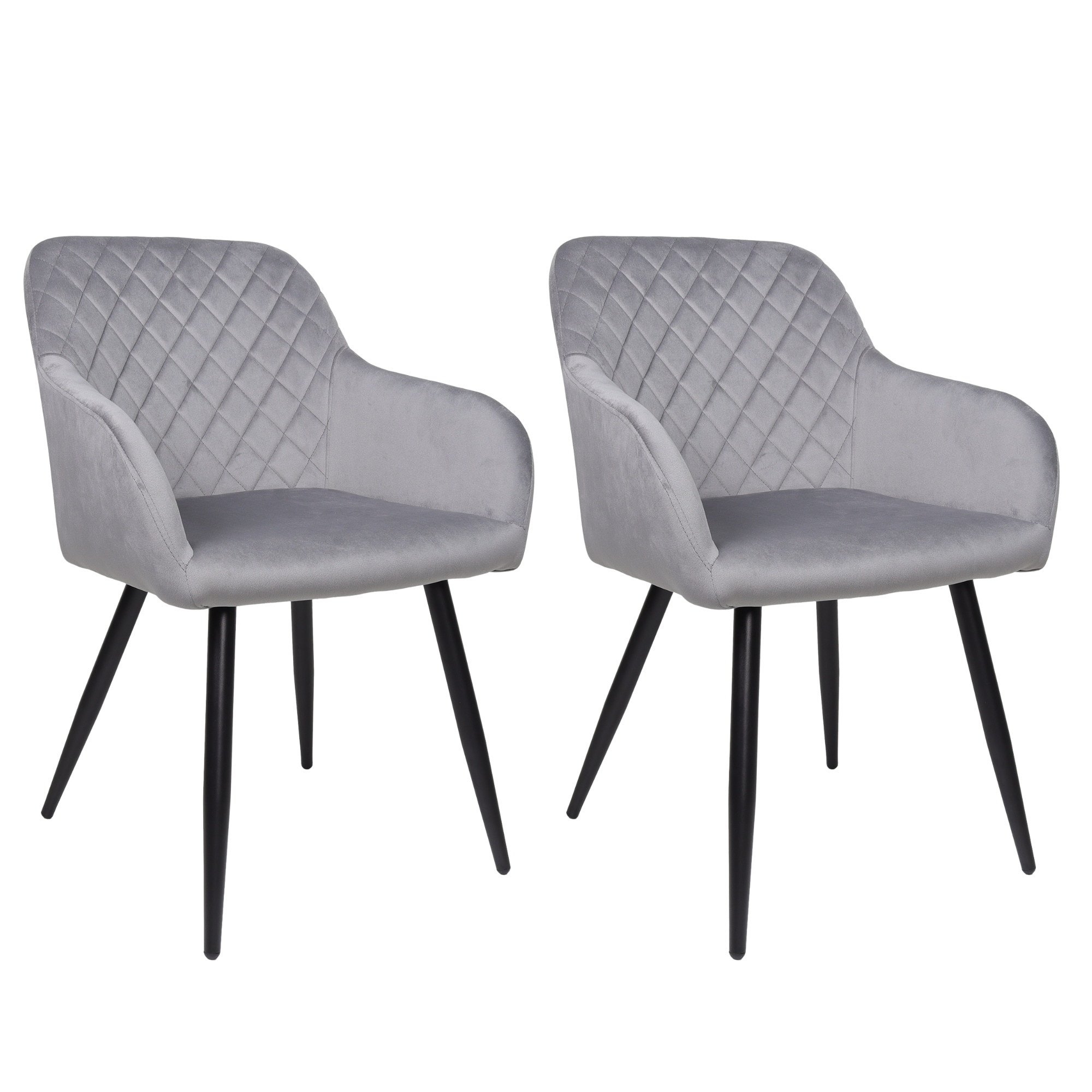 ALBATROS Esszimmerst&uuml;hle 2er Set SALO, Grau - Modern und Stilvoll, bequemer Polsterstuhl - Eleganter K&uuml;chenstuhl, Stuhl Esszimmer oder Esstisch Stuhl im Retro-Look 