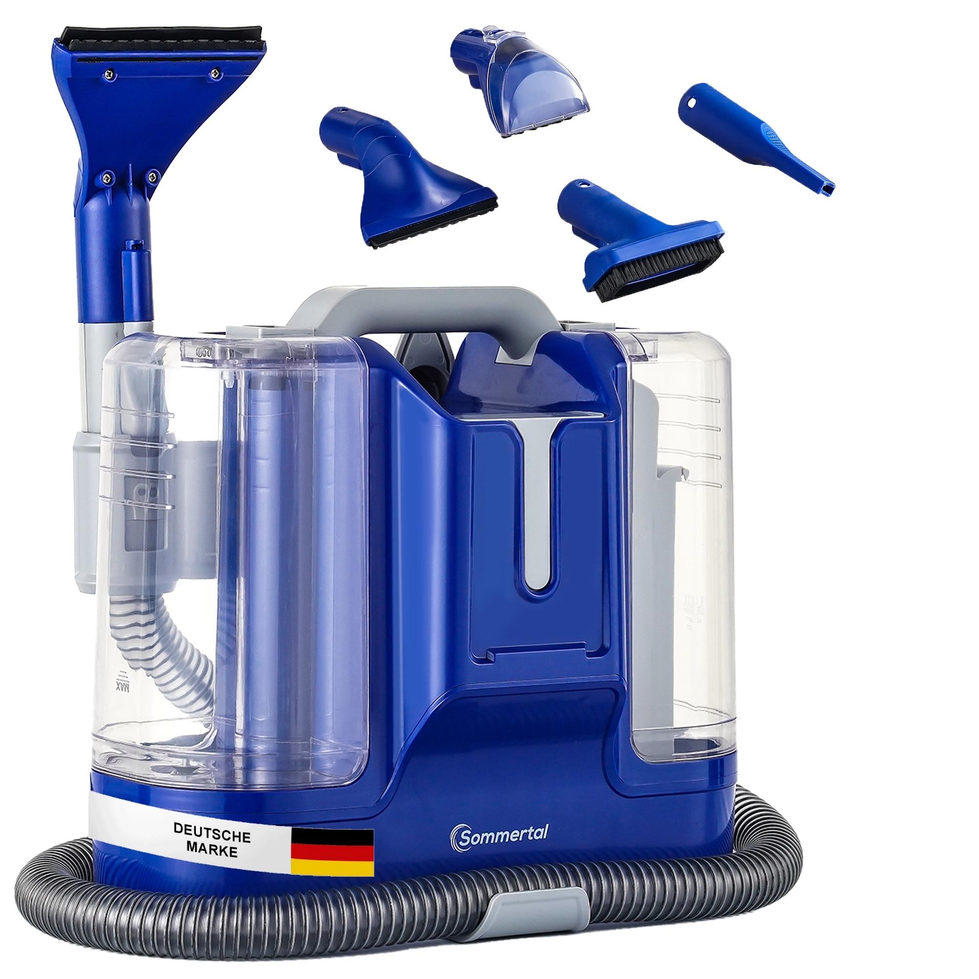 SOMMERTAL CompactCleaner WS450 5in1, Ger&auml;t f&uuml;r Teppiche, Treppen, Polster, Sofa, Auto, Tiere, Flecken, Leistungsstarker 450w Motor, Waschsauger, mit Zubeh&ouml;r, Selbstreinigung 