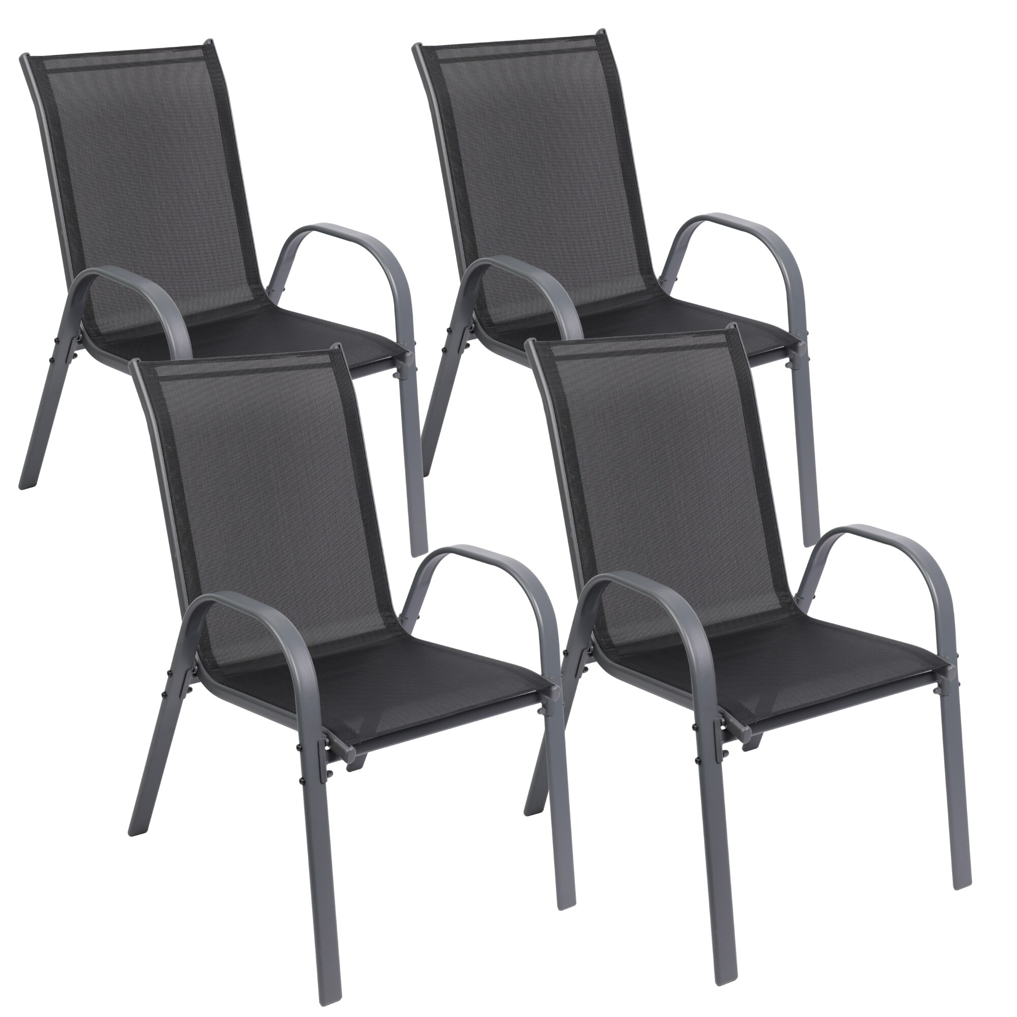 Albatros Gartenst&uuml;hle 4er Set Kuba &ndash; Gartenst&uuml;hle Stapelbar mit robustem Metallgestell und hoher Belastbarkeit &ndash; bequeme Stapelst&uuml;hle auch als Terrassenst&uuml;hle oder Balkonst&uuml;hle 