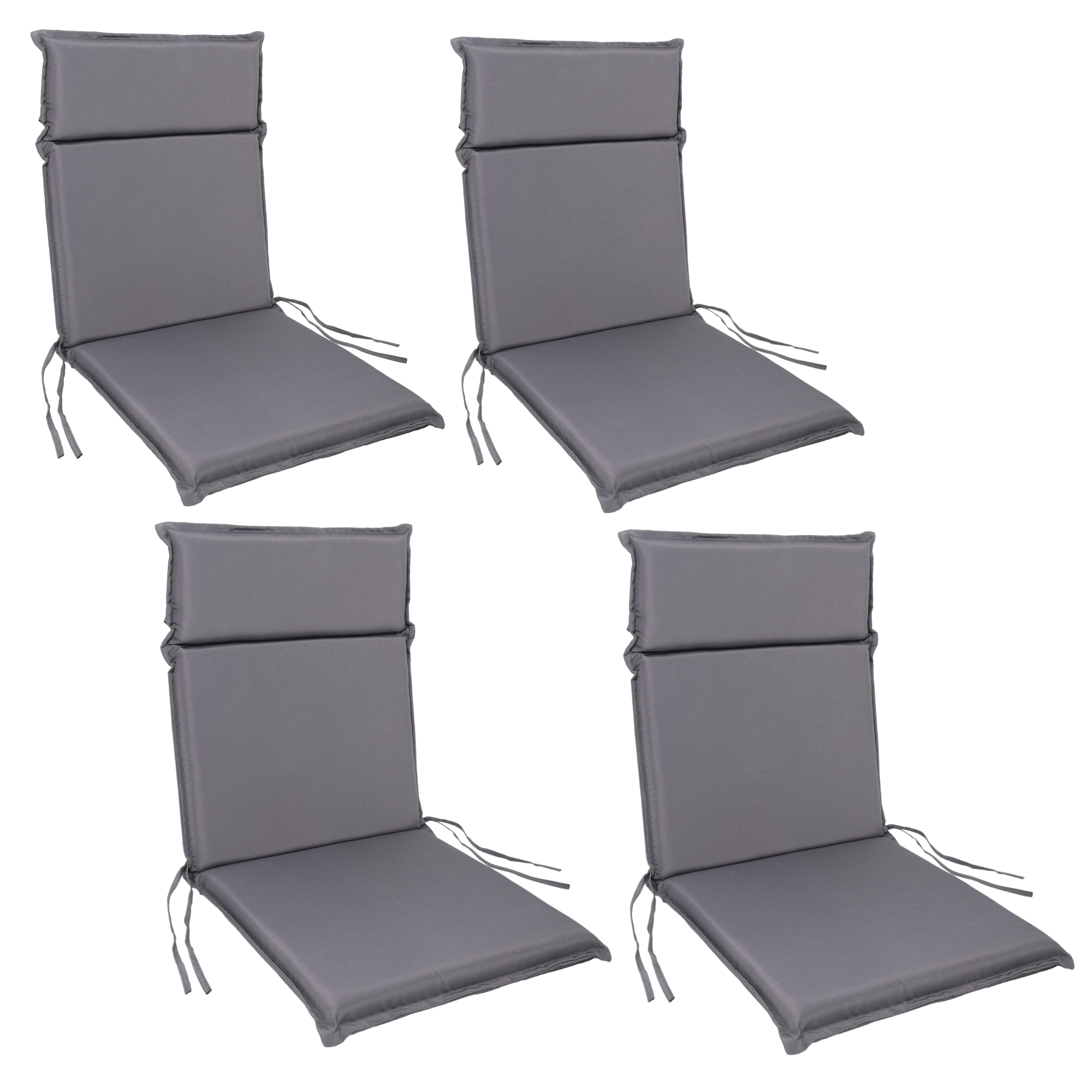 Albatros Gartenstuhl Sitzauflage 4er Set Gartenstuhlauflagen Sitzpolster Sitzkissen Outdoor Anthrazit 99x45cm, Hochlehner Auflage UV Best&auml;ndig wasserabweisend geeignet f&uuml;r Klappst&uuml;hle und Stapelst&uuml;hle 