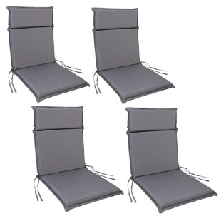 Albatros Gartenstuhl Sitzauflage 4er Set Gartenstuhlauflagen Sitzpolster Sitzkissen Outdoor Anthrazit 99x45cm, Hochlehner Auflage UV Beständig wasserabweisend geeignet für Klappstühle und Stapelstühle 