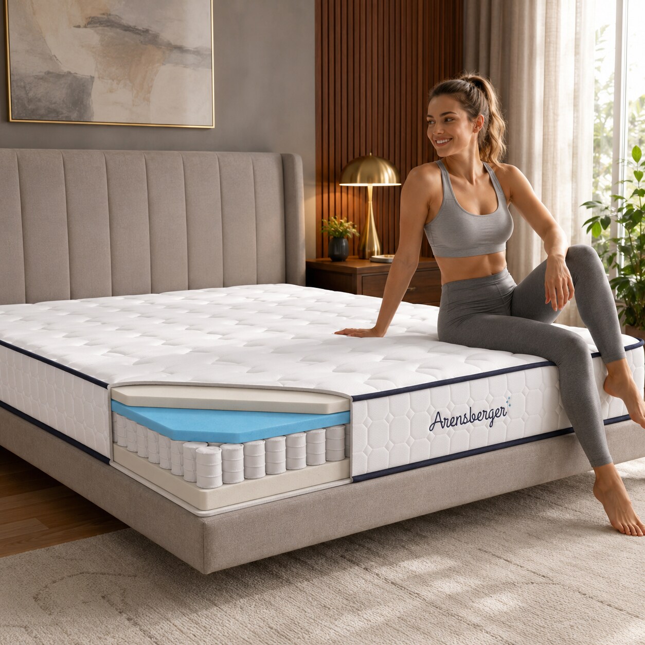 Arensberger LENA SPORT Taschenfederkernmatratze 140 x 200 cm 21cm Sportmatratze H3 Memoryschaum & Kaltschaum Ergonomisch