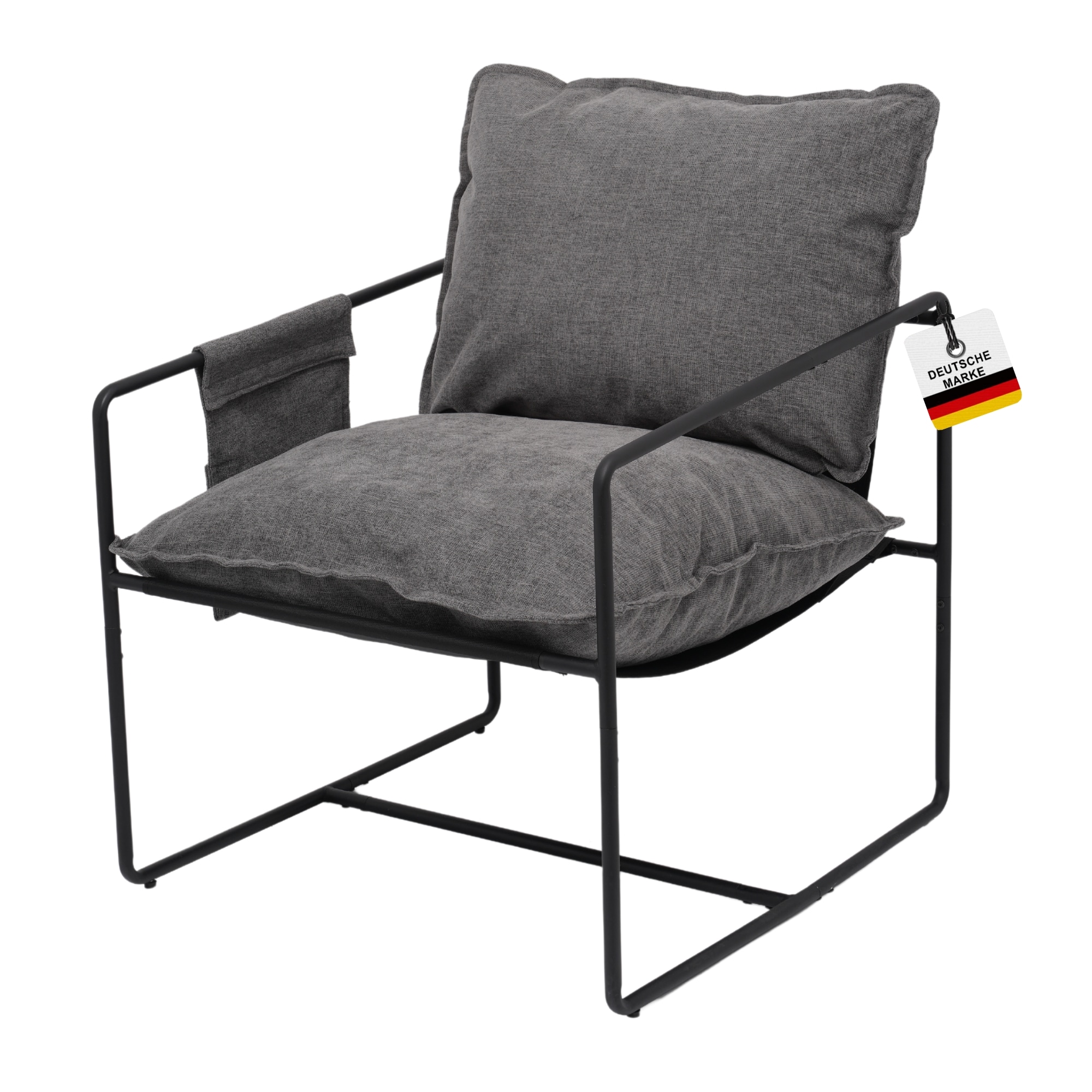 Albatros Designer Vintage Sessel Breston, hochwertiger Stoff Bezug in Grau, sehr bequem, Relaxsessel Loungesessel f&uuml;r Wohnzimmer, Schlafzimmer oder als Fernsehsessel 