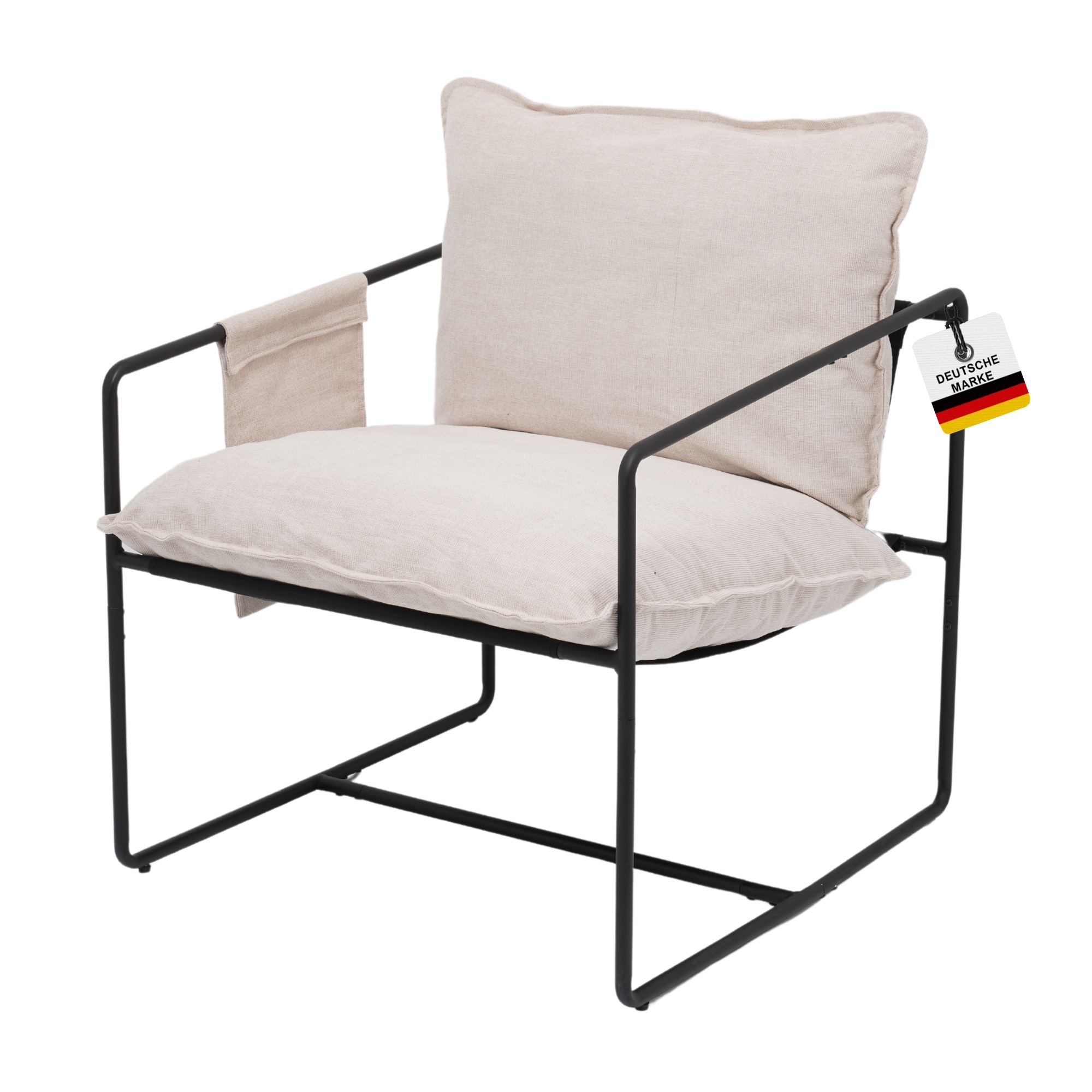 Albatros Designer Vintage Sessel Breston, hochwertiger Stoff Bezug in Beige, sehr bequem, Relaxsessel Loungesessel f&uuml;r Wohnzimmer, Schlafzimmer oder als Fernsehsessel 