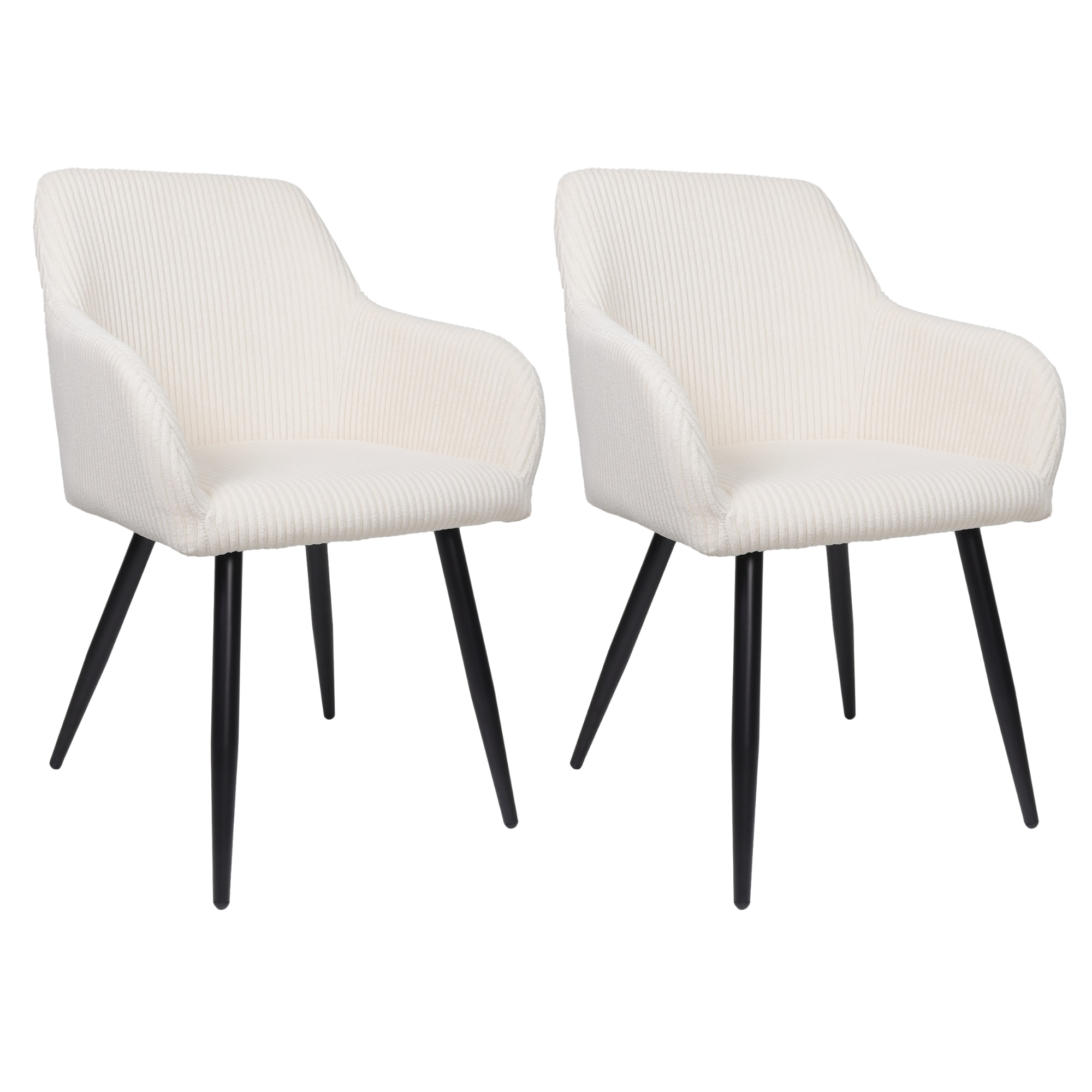 Albatros Esszimmerstuhl SILA &ndash; 2er Set Polsterst&uuml;hle mit Armlehnen, Cord-Bezug | K&uuml;chen- & Esszimmerst&uuml;hle f&uuml;r K&uuml;che, Wohnzimmer & Esszimmer | Beige 