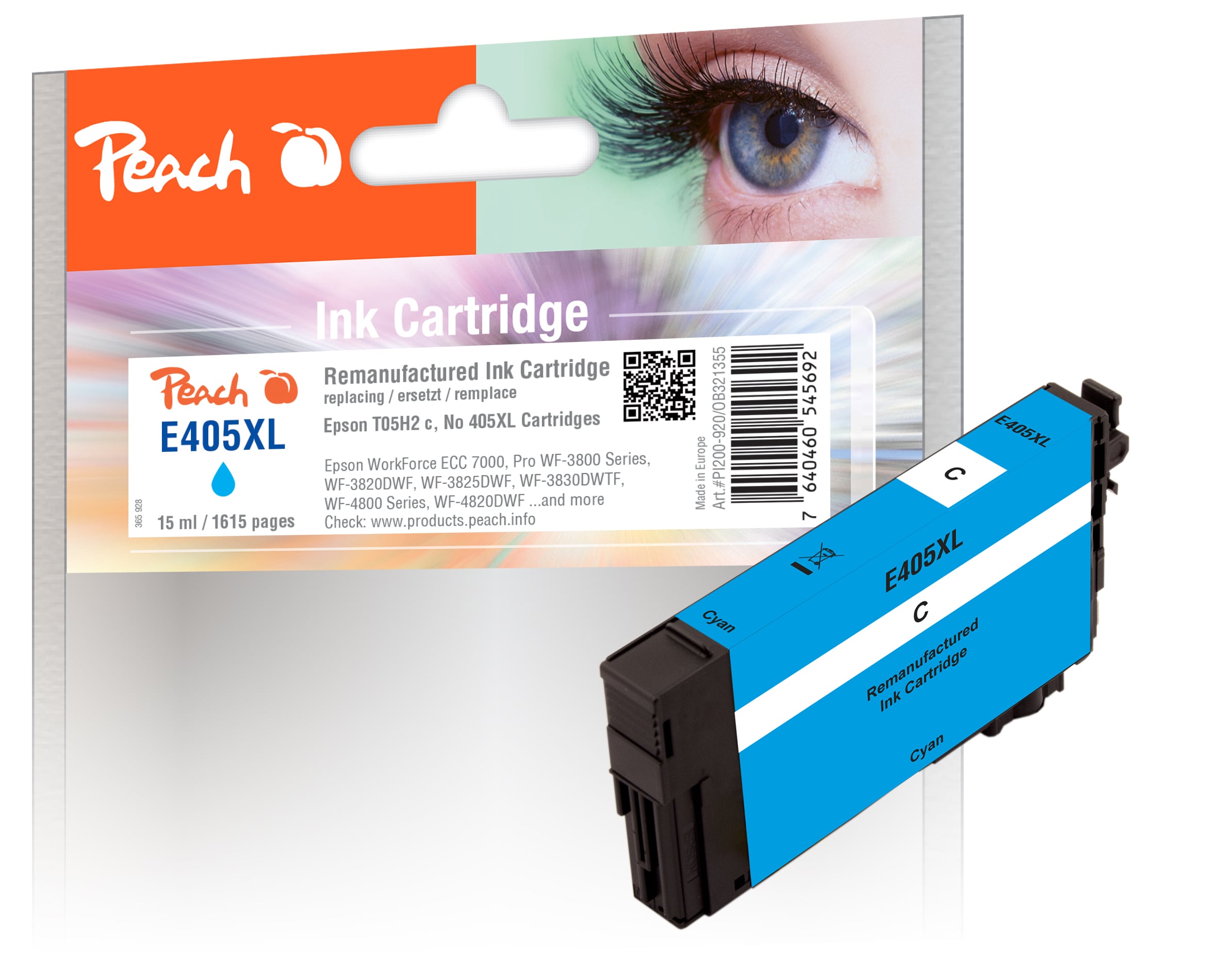 Peach Tintenpatrone cyan kompatibel zu Epson T05H2, No. 405XL c, C13T05H24010 (wiederaufbereitet) - Bild 1