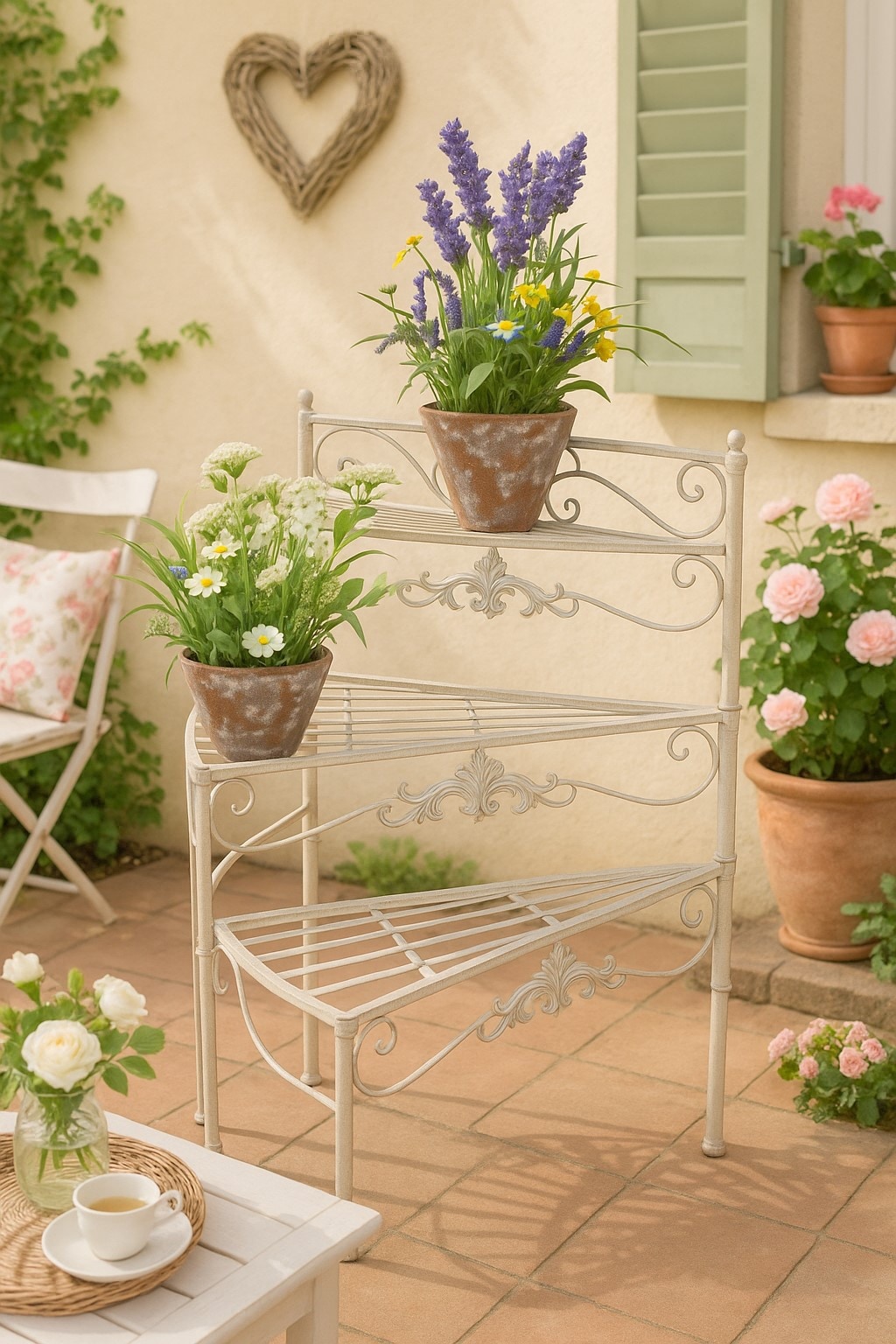 möbel direkt online Blumenständer "Treppe" Blumenständer weiß