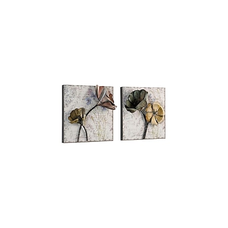 möbel direkt online Wandbilder Blumen 2er-Set aus Metall 