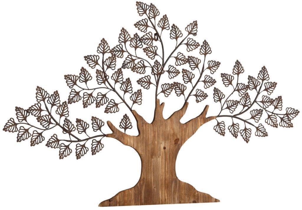 HOFMANN LIVING AND MORE Wanddekoobjekt "Baum" Materialmix aus Metall und Holz