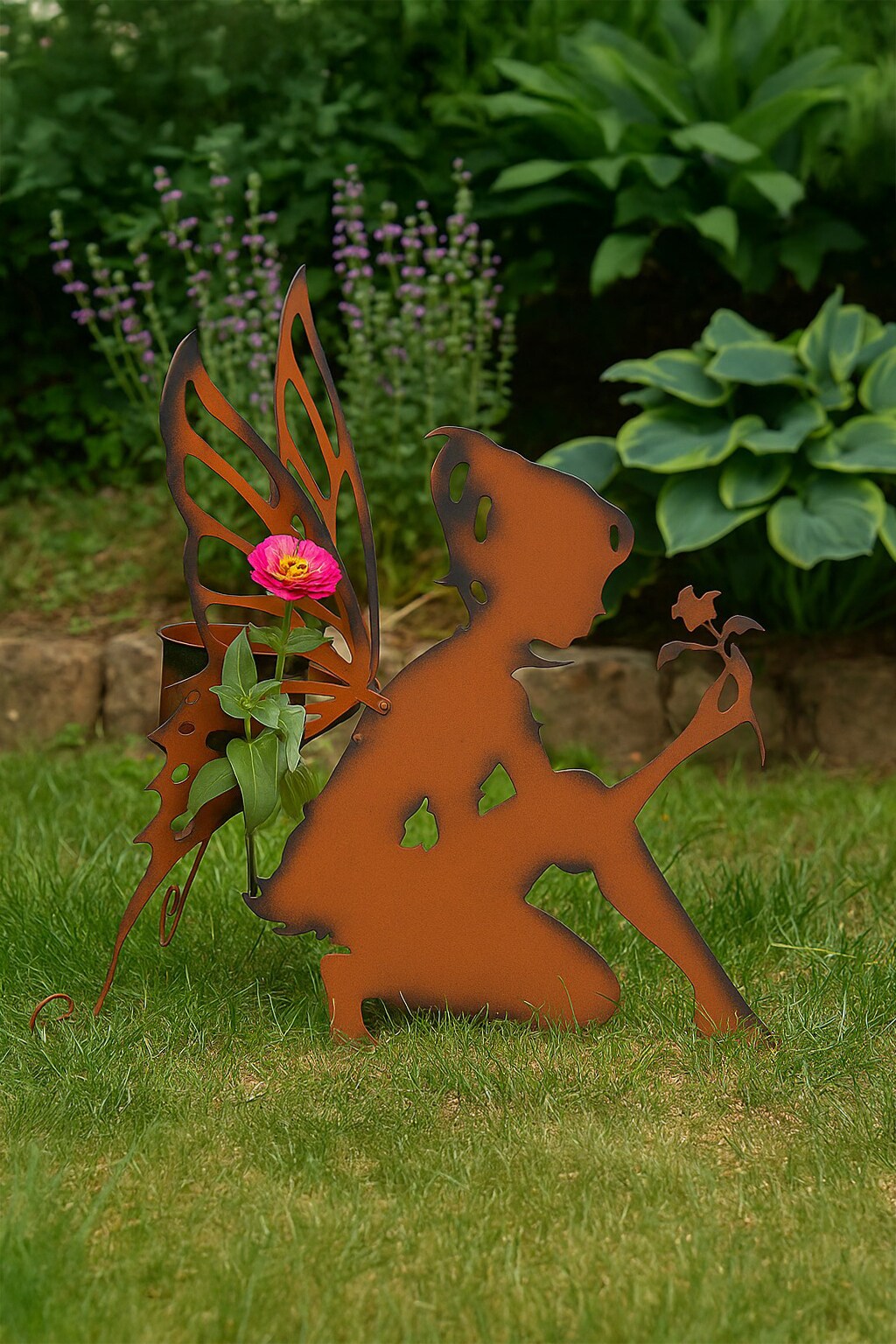 m&ouml;bel direkt online Gartendekoration mit Pflanztop Elfe knieend 