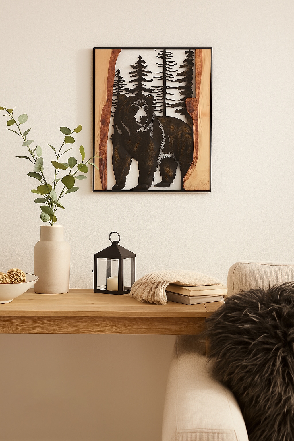 m&ouml;bel direkt online Wanddekoobjekt B&auml;r im Wald 