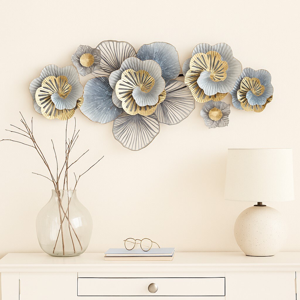m&ouml;bel direkt online Wanddekoobjekt Bl&uuml;ten blau 