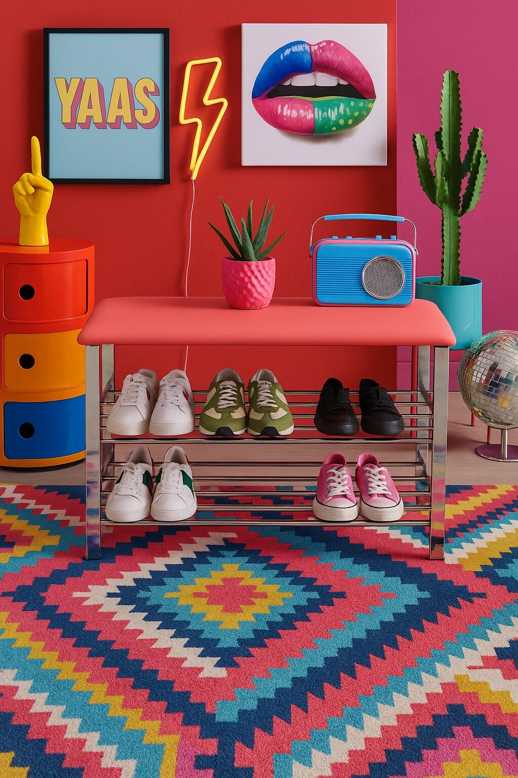 möbel direkt online Sitzbank / Schuhregal Luisa rosa
