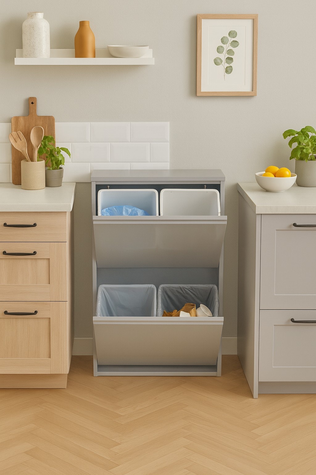 m&ouml;bel direkt online M&uuml;lltrenner (2Klappen/4Eimer) Madrid 