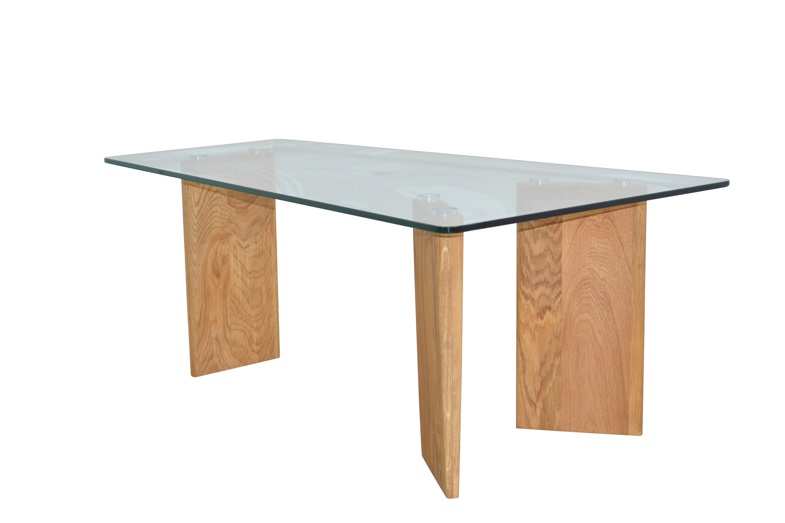 m&ouml;bel direkt online Couchtisch Massivholz Eiche, mit gro&szlig;er Sicherheits-Glasplatte 