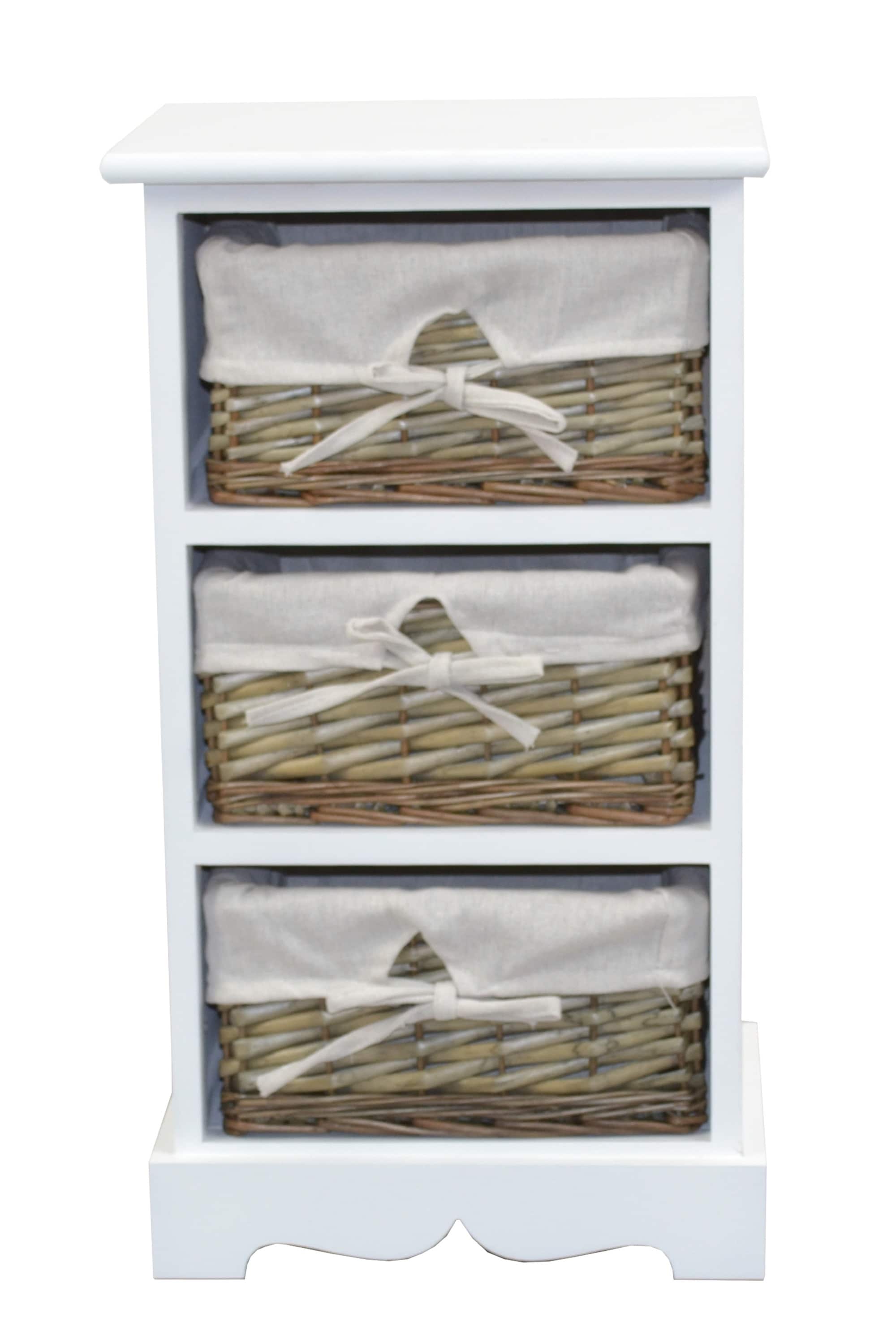 m&ouml;bel direkt online Regal mit 3 Weidenk&ouml;rben Sansibar 