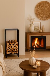 möbel direkt online Kaminholzregal mit Rollen 