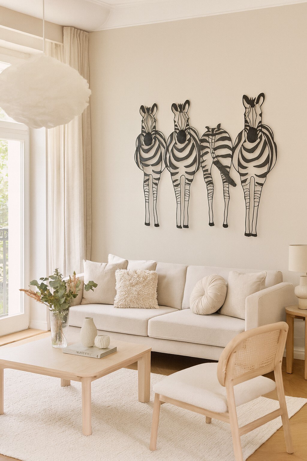 möbel direkt online Wandekoration "Zebrafamilie" schwarz
