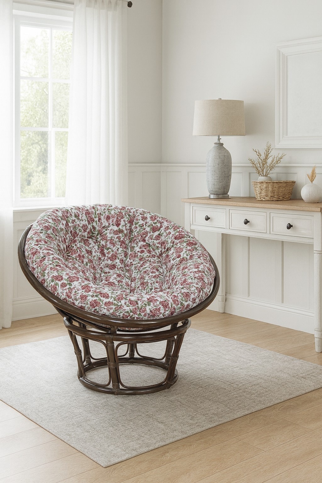 m&ouml;bel direkt online Papasansessel, Durchmesser 80 cm Sessel mit Kissen 