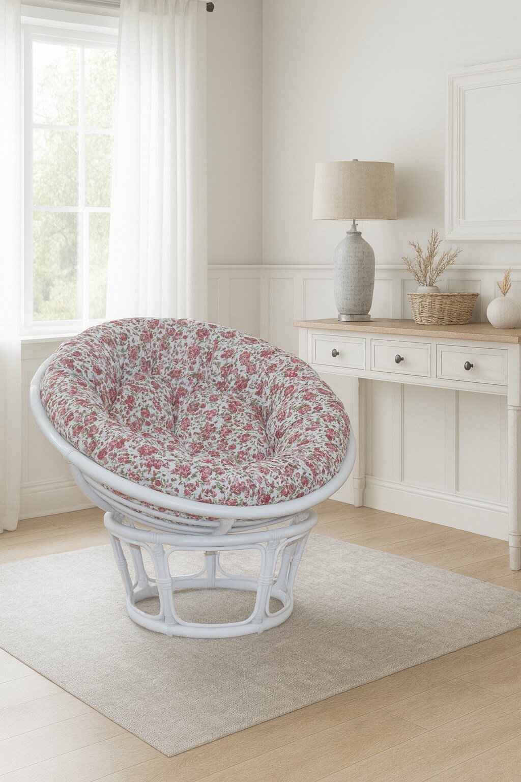 m&ouml;bel direkt online Papasansessel, Durchmesser 80 cm Sessel mit Kissen 