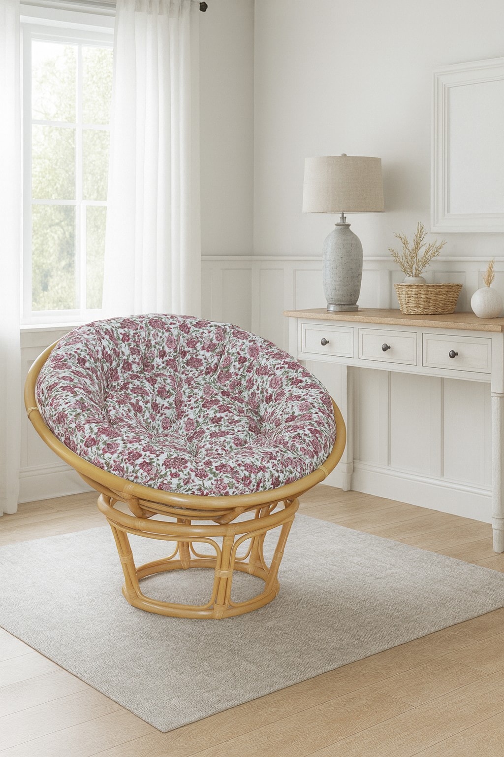 m&ouml;bel direkt online Papasansessel, Durchmesser 100 cm Sessel mit Kissen 