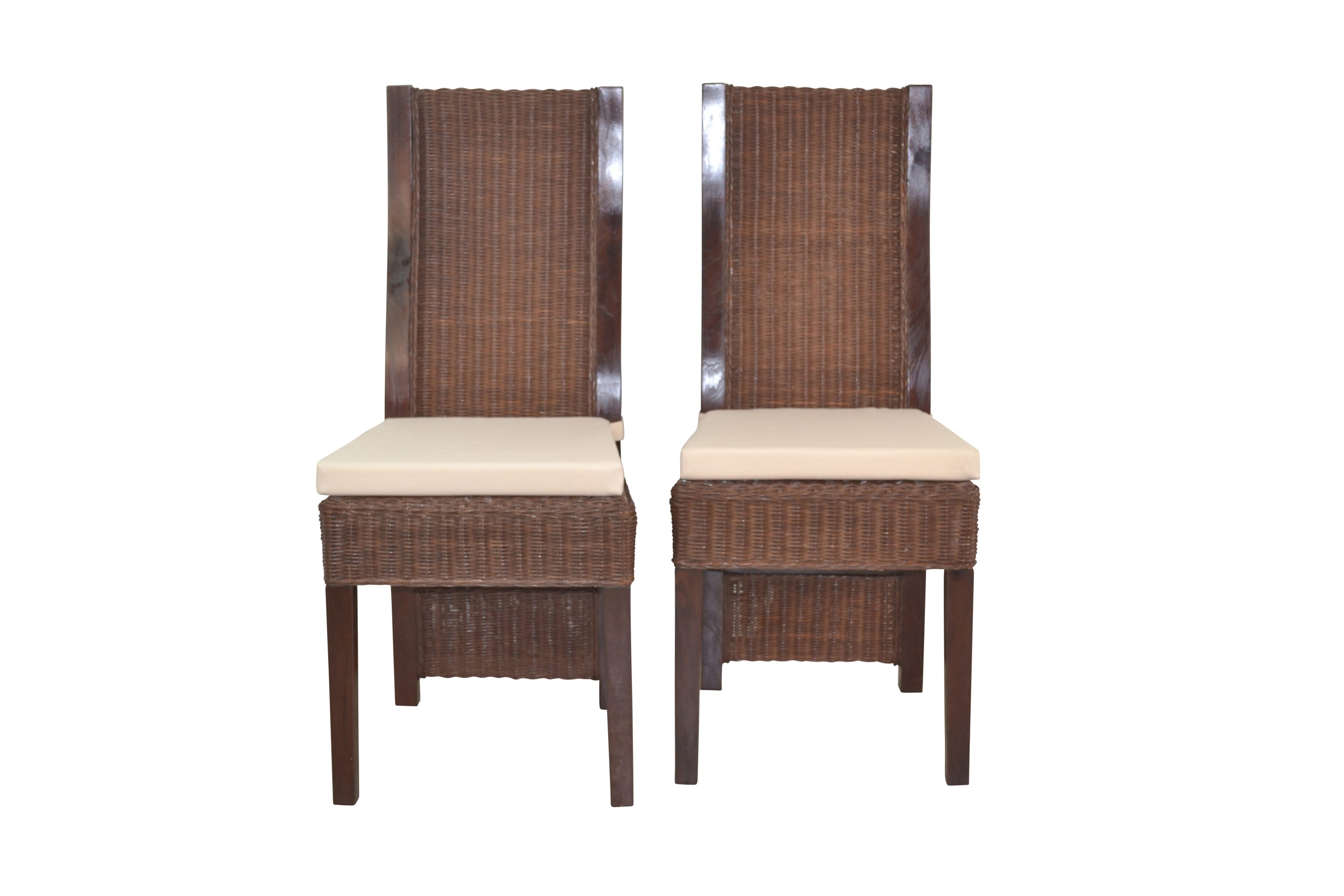 m&ouml;bel direkt online Rattanstuhl 2er-Set mit Sitzkissen 