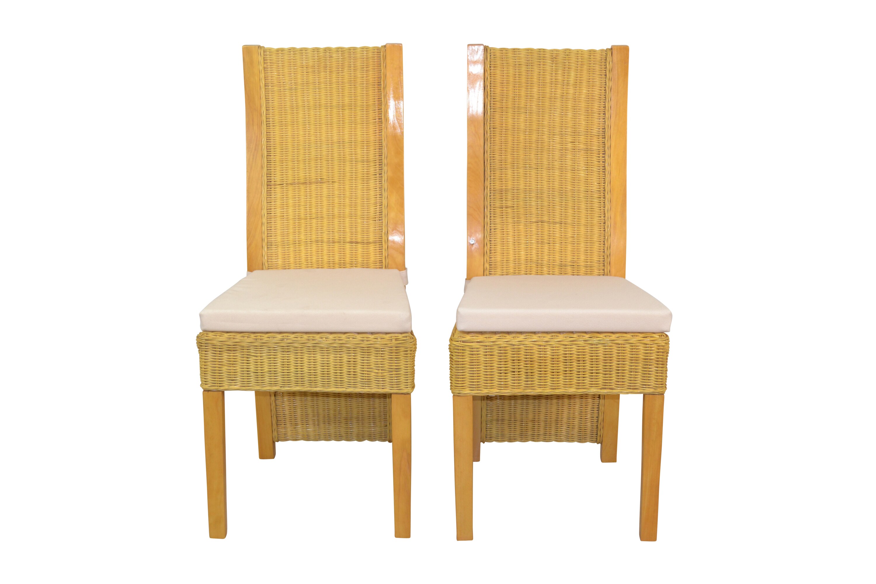 m&ouml;bel direkt online Rattanstuhl 2er-Set mit Sitzkissen 